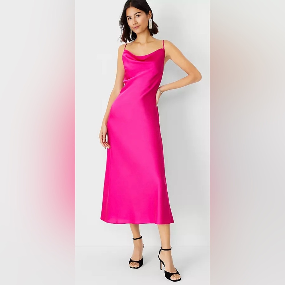 Satin Scoop Neck Slip Dress